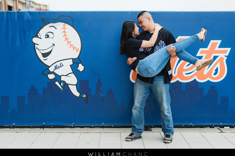 Citi Field Mets ballpark stadium engagement photos | Olivia + Jonathan