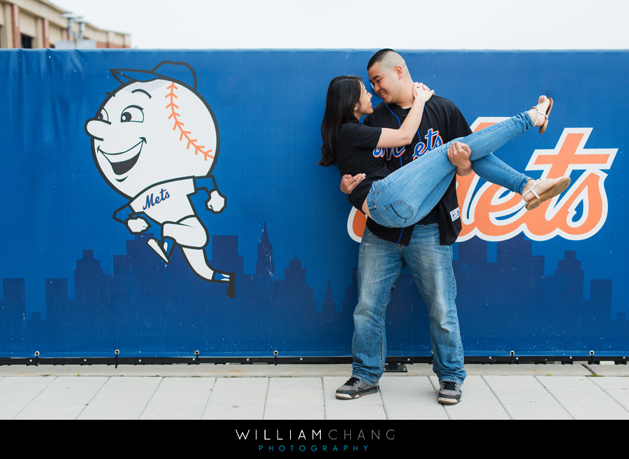 Citi Field Mets ballpark stadium engagement photos | Olivia + Jonathan